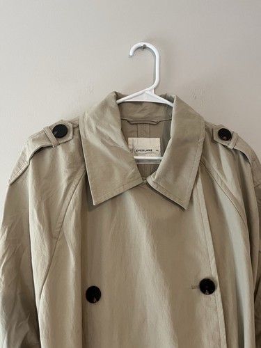 Everlane The Renew Long Trench Coat in Khaki Size XXL - Picture 5 of 14