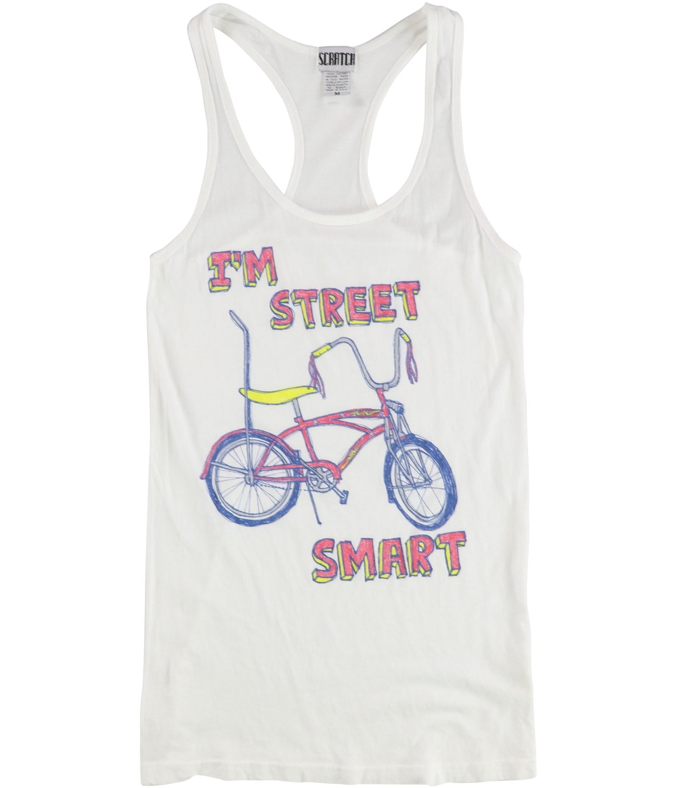 Скретч-женская майка Im Street Smart Racerback, белый, Средний размер