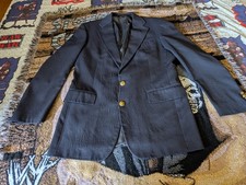Ralph Lauren Polo University Club Blazer Mens 42R Navy Virgin Wool USA VTG Prep
