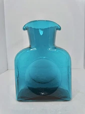 HTF Vintage Mcm Blenko Glass 384 Teal Double Spout Water Pitcher 1954-58