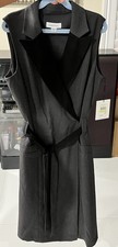 Calvin Klein; Black Sleeveless Collared Belted Sheath Dress 
