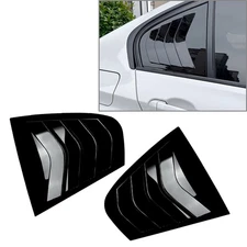 Rear Side Window Quarter Louver Trim For BMW 3 Series F30 2013-2019 Gloss Black
