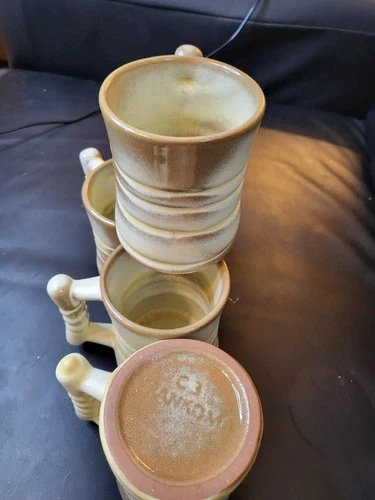SET OF 4 FRANKOMA POTTERY MUGS PLAINSMAN STYLE