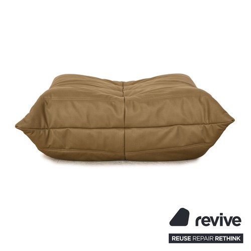 ligne roset Togo veganes Leder Stoff Hocker Olivgrün Khaki Neubezug Mikrofaser - Bild 6 von 6