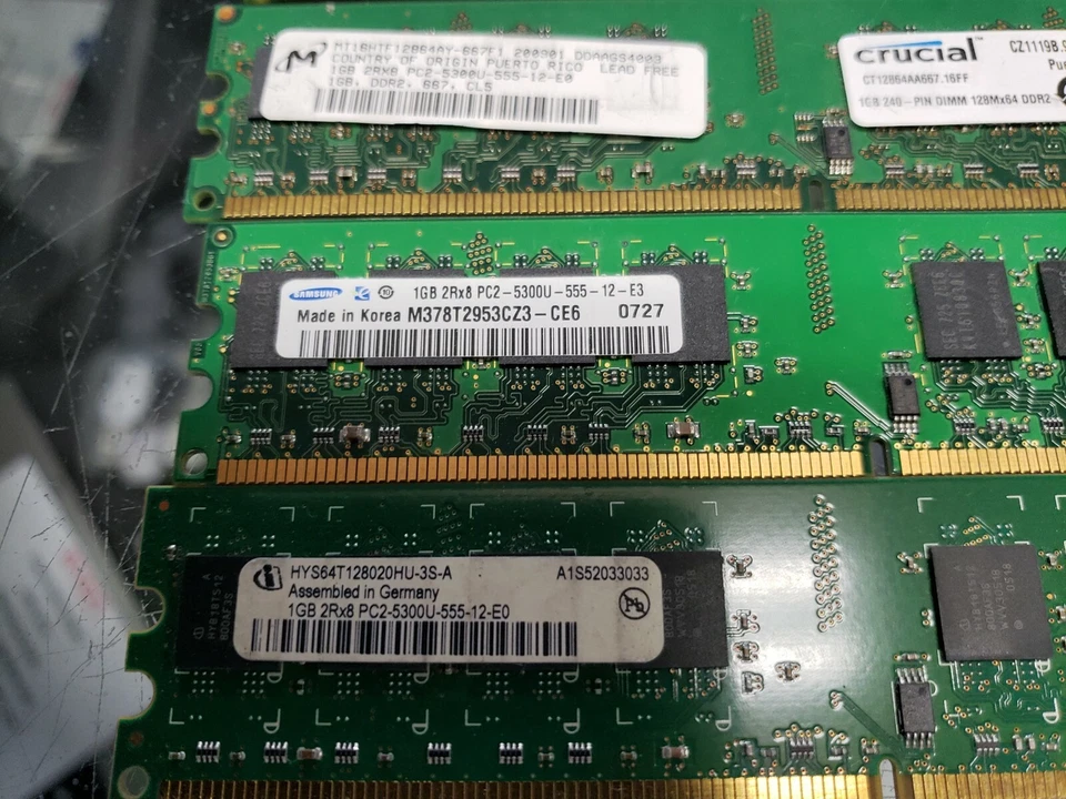 1GB DDR2 PC2-5300U Desktop intel Memory TESTED WORKING FREE SHIPPING - Image 3 of 3