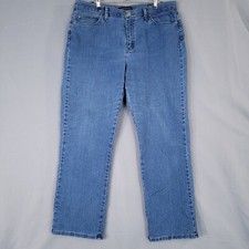 Lee Women's Denim Pants Relaxed Fit Straight Leg Mid Rise Blue Size 16 Medium