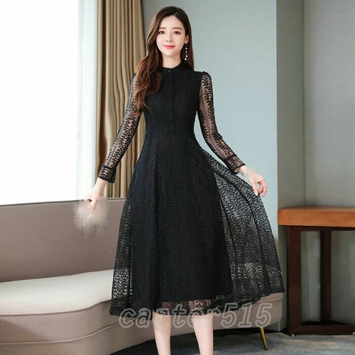 Elegant Long Sleeve Bud Silk Dress 