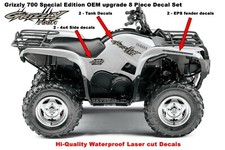 Yamaha Grizzly 700 4x4 Special Edition OEM ATV Tank Upgrade Decal Sticker kit