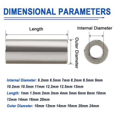 10 Entretoises En Acier Inox M6 - 6,2mm Intérieur, 16mm Extérieur, 4mm Long