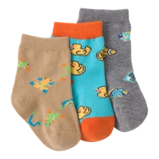 New K. Bell Baby Boy 3 pairs Socks COLORFUL FISH Blue Grey Brown 12-24 mos gift