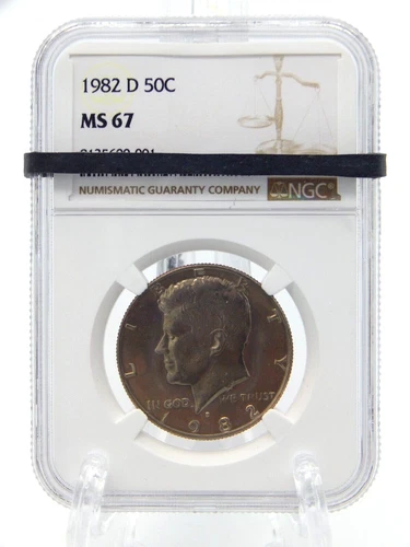 1982-D   NGC MS 67    Kennedy Half Dollar   #BT-12
