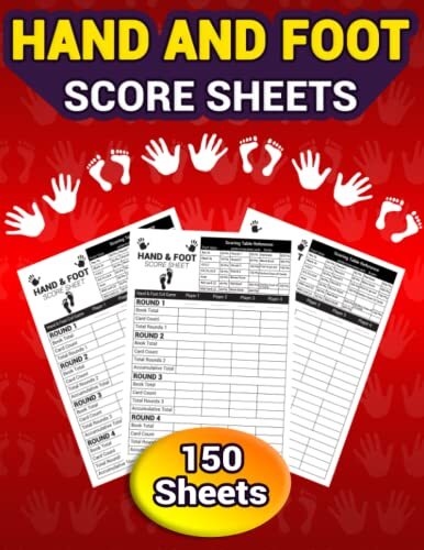 HAND AND FOOT Score Sheets: 150 Large HAND AND FOOT Card Game Score ...