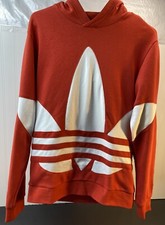 Adidas Big Trefoil Hoodie Youth SZ XL Red Hooded Sweatshirt Pullover Unisex NWT