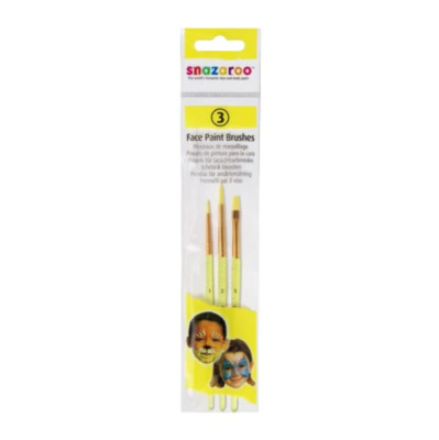 Snazaroo Face Painting Brushes Childrens Soft Make Up Brush 3 Pack Fancy Dress