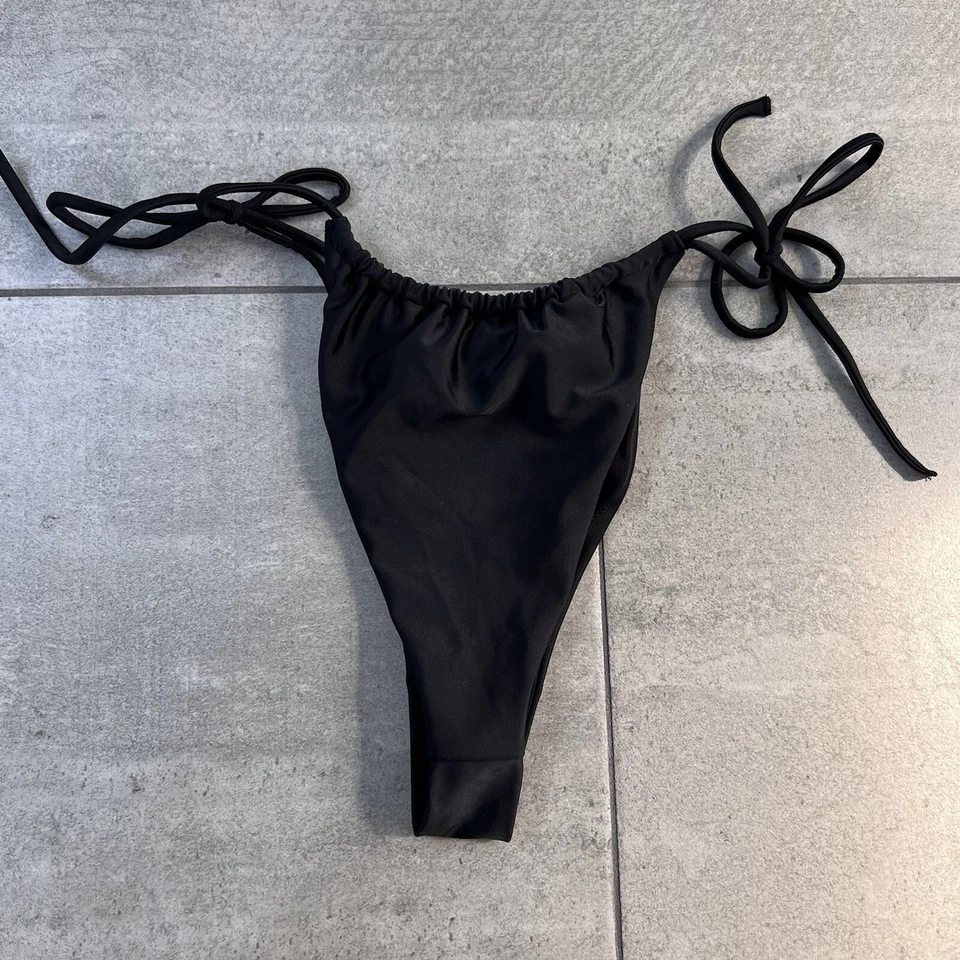 Pantalones de bikini brasileños H&M con corbata negra talla pequeña Foto 4 de 4