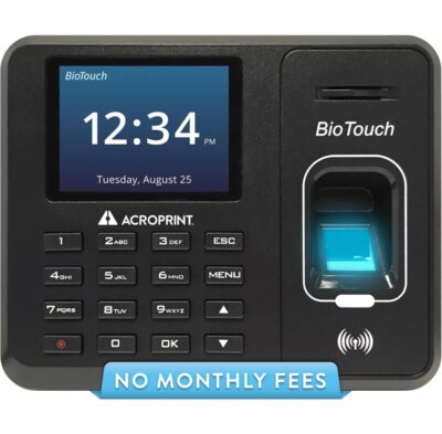 Acroprint BioTouch Automatic Biometric Fingerprint Time Clock for Small Business