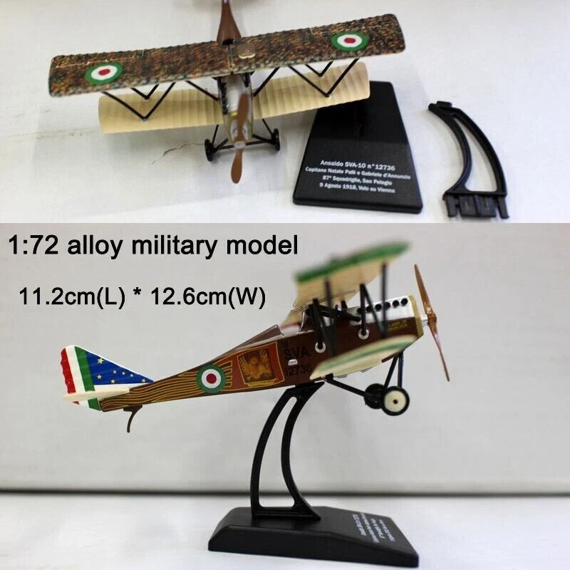 1:72 WWI Ansaldo SVA.10 Reconnaissance Aircraft Model Diecast MilitaryCollection - Image 2 of 4