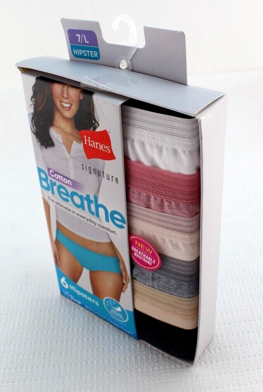 HANES 6pack Size 7 / L Various Colors XTemp 100 Cotton Womens