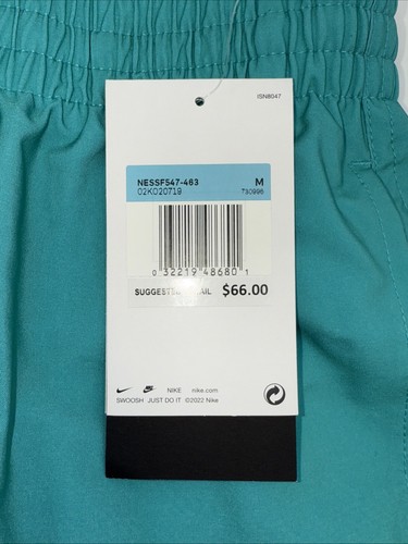 NIKE Men’s Shorts Swim Trunks NESSF547 Ocean Volley 9”-Teal/Yellow-Medium -New - Picture 7 of 7
