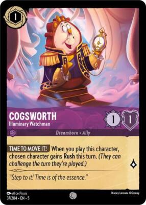 1x Cogsworth - Illuminary Watchman - Cold Foil NM Eng Lorcana - Shimmering Skies