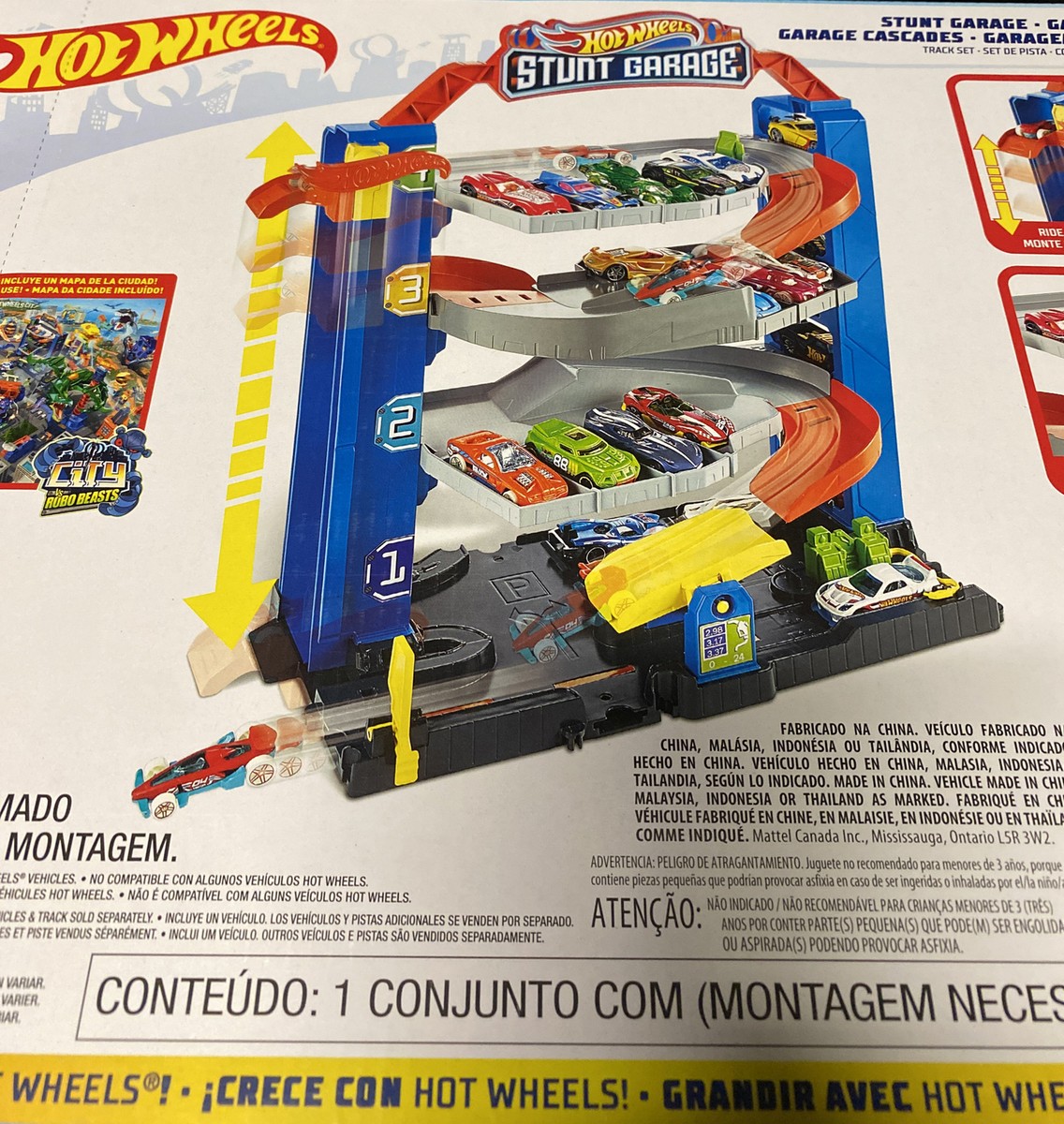 Hot Wheels Stunt Garage City Robo Beasts - Set Da Costruzione Con 20 Auto (2020)