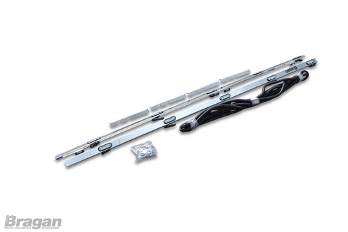 Side Bars Trims + Amber LEDs To Fit DAF CF 6x2 6x4 2014+ Stainless Tubes Truck - Picture 7 of 7