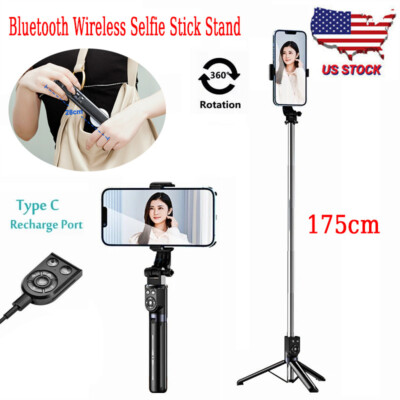 US 69'' Selfie Stick Tripod with Bluetooth Remote for iPhone and Android Phones