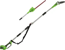 Greenworks 40V 8.5 inch Cordless Pole Saw with Hedge Trimmer Attachment, Tool