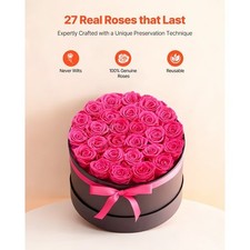 Forever Flowers, 27 Preserved Roses in a Box, Eternal Flowers Immortal Bouquet B