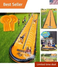 32ft Slip Water and Slide for Kids Adults, Extra Long Backyard Water Slide wi...
