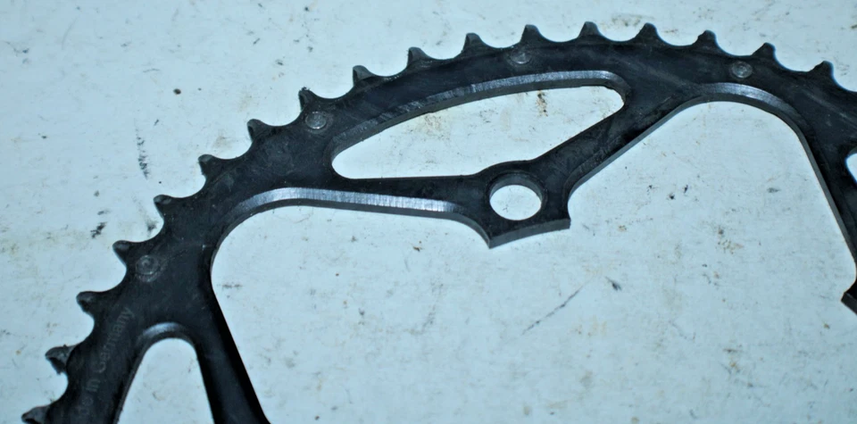 Anillo de cadena para bicicleta Bor 5 pernos 53 dientes negro 130BCD 2x10/11 hecho en Alemania ¡Envío rápido! Foto 3 de 4