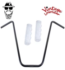 Original Lowrider 24" 22.2 D Handlebar Black 212 120mm Grips Solid/Clear