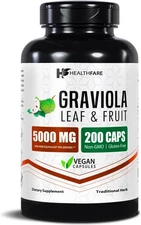 Graviola Extract 5000mg | 200 Vegan Capsules | High 200 Count (Pack of 1) 