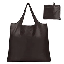 Coffee Large Foldable Shopping Bag Reusable Waterproof Nylon Grocery Handbag