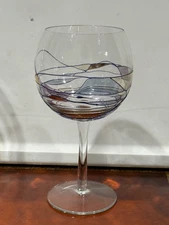 Vintage stained glass look wine Glass/Goblet Hand Made  multicolor