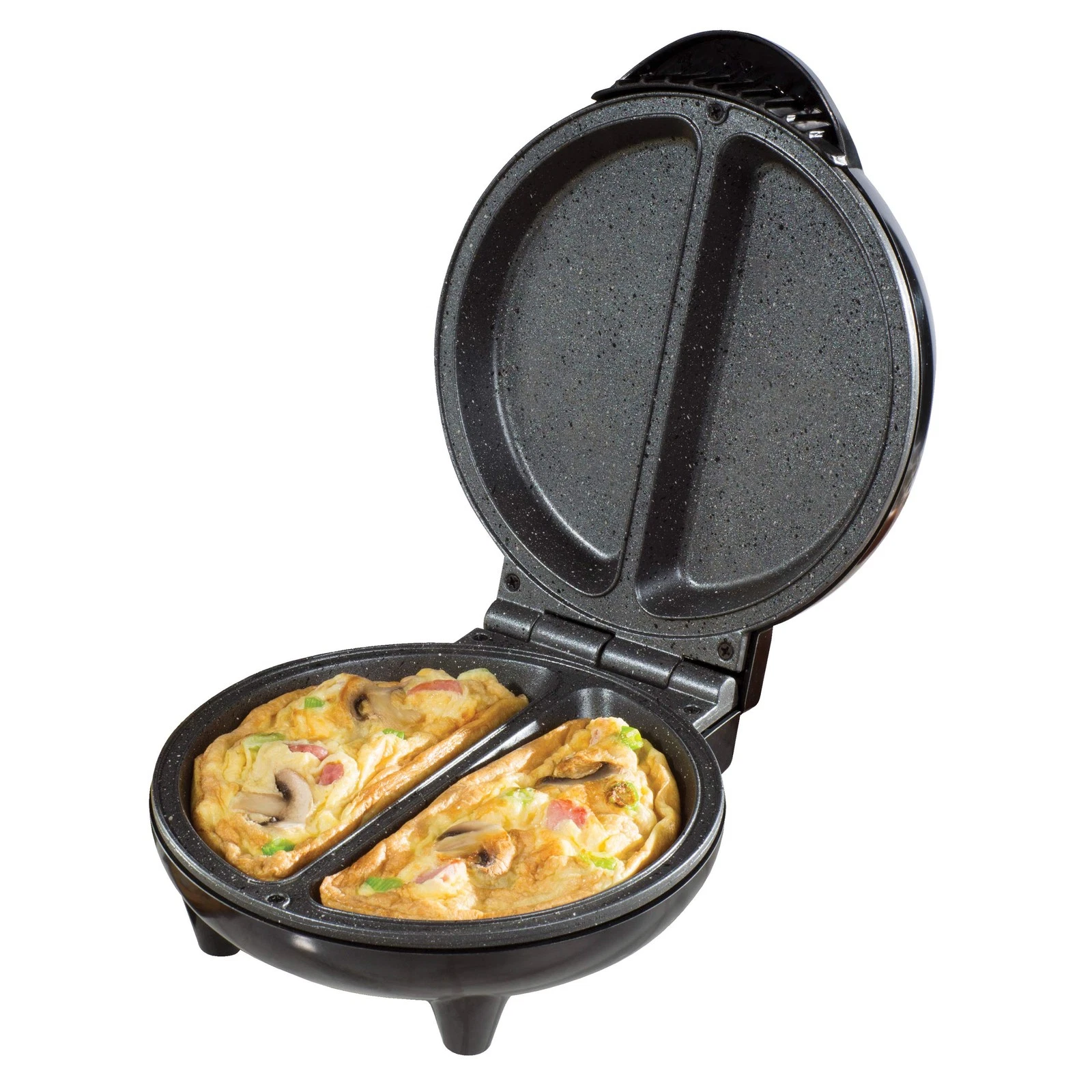 Daewoo Deep Fill Omelette Maker, Dual Non-Stick Plates, Electric 750W Silver