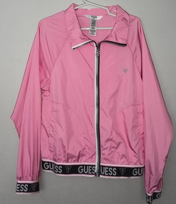 Guess Kids Little Girls Pink Jacket Black & White Trim Full Zip Size S (7-8)