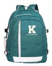 Justforyoukdmild Green Backpack Wide Shoulder Strap Fashionable Korean Style 