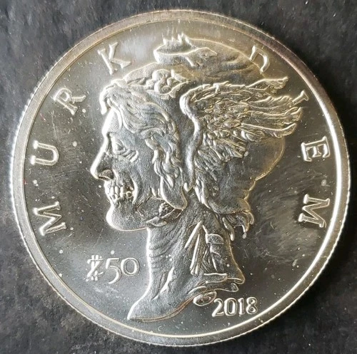 2018 Z50 1oz Silver Zombucks Murk Diem Round