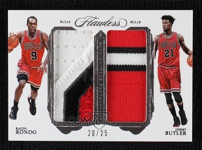 2016 Panini Flawless Dual Diamond Memorabilia 20/25 Jimmy Butler Rajon Rondo 3d3