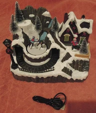 Christmas Village Allgala Christmas House with Lights & Moving Train New in Box