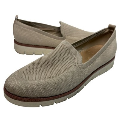 Easy Spirit Sevada2-R Womens 10M Tan Beige Knit Slip On Loafer Flats