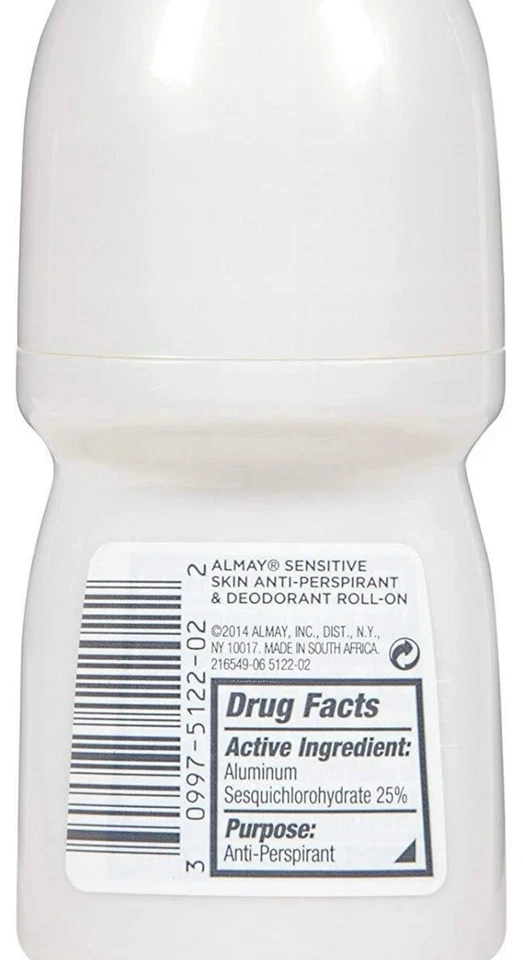 4 PACK Almay Roll-On Fragrance Free Deodorant For Sensitive Skin 1.7oz Each - Image 3 of 4