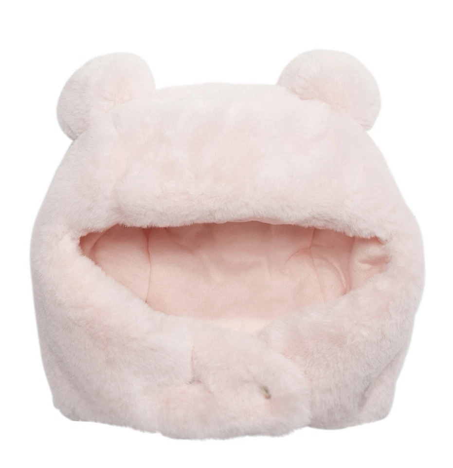 First Impressions Imitación Piel Rosa Pom Pom Sombrero A Presión Barbilla Invierno Bebé 0-6 Mos Foto 2 de 4