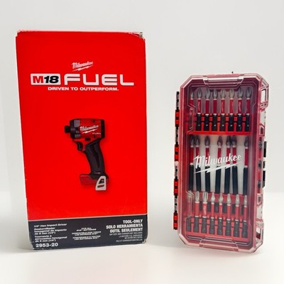 Milwaukee M18 FUEL 2953-20 1/4  Hex Impact Driver Tool Only Bit Set