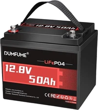 12V 50Ah LiFePO4 Lithium Battery Low Temp Protection, BMS For RVs Boat Off-grid