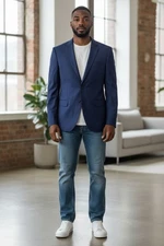 HUGO BOSS - "TRABALDO TOGNA" Super 120's Stretch Fabric Blue Suit 40R