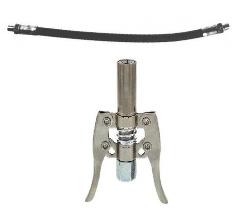 Embout De Graisseur Avec Tuyau 30cm Et Coupleur G - Pince Verrouillage, Compatible Cônes, Fermeture Rapide, Pour Graisseuses