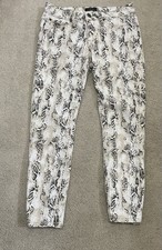 bebe Snakeskin Print Jeans Beige Black Womenswear, Size 28 Made in USA