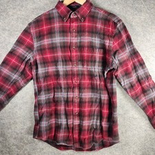Pendleton Mason Plaid Flannel Shirt Men M Red Black Button Down Long Sleeve